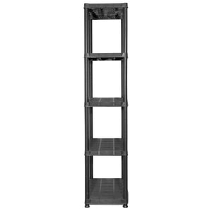 Ραφιέρα Αποθήκευσης 5 Επιπέδων Μαύρη 71x38x170 εκ. Πλαστική - PAKOBAZAAR