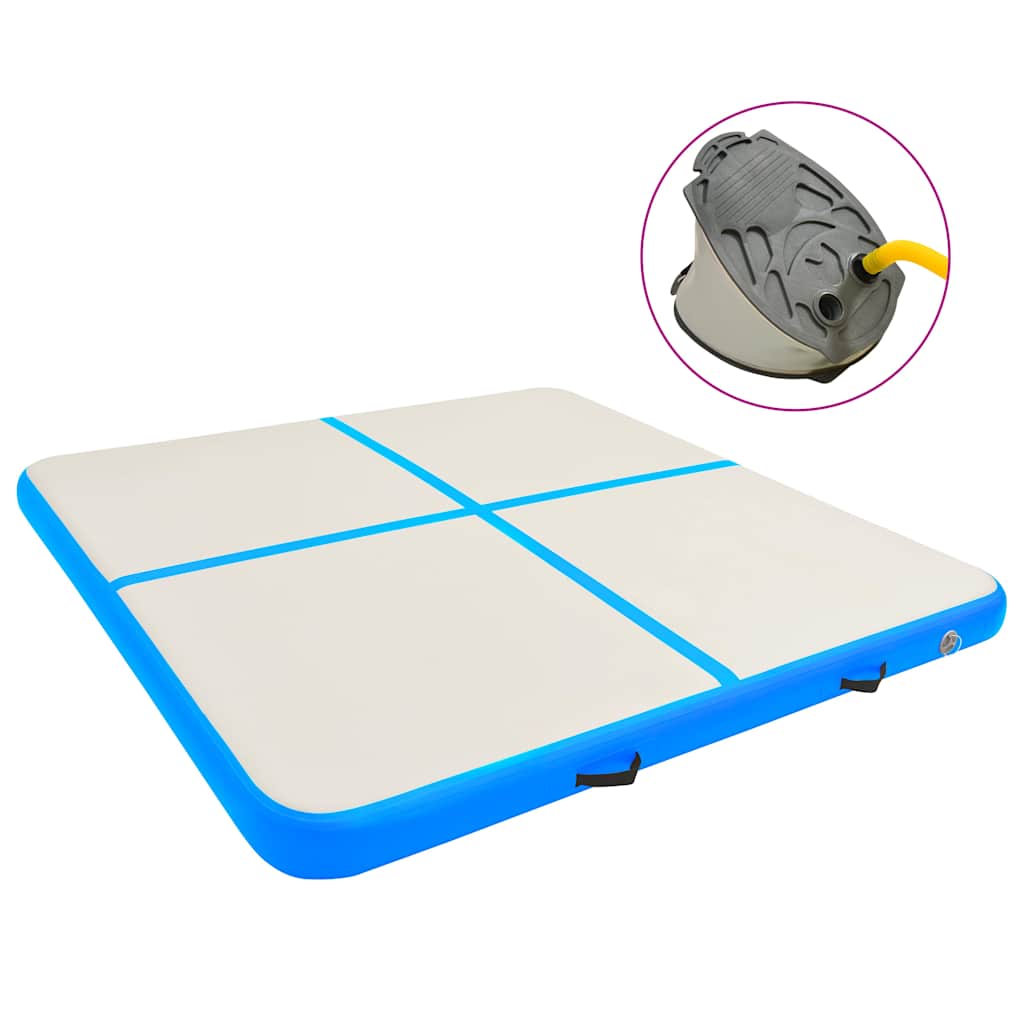 Στρώμα Ενόργανης Φουσκωτό Μπλε 200 x 200 x 15 εκ. PVC με Τρόμπα