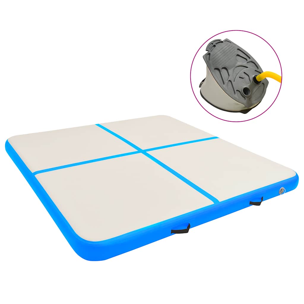 Στρώμα Ενόργανης Φουσκωτό Μπλε 200 x 200 x 20 εκ. PVC με Τρόμπα - Pakobazaar