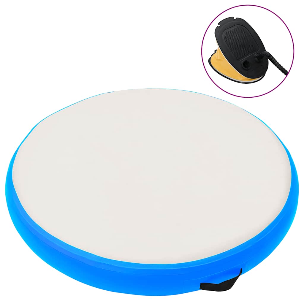Στρώμα Γυμναστικής Φουσκωτό Μπλε 100x100x20 εκ. PVC με Τρόμπα - Pakobazaar