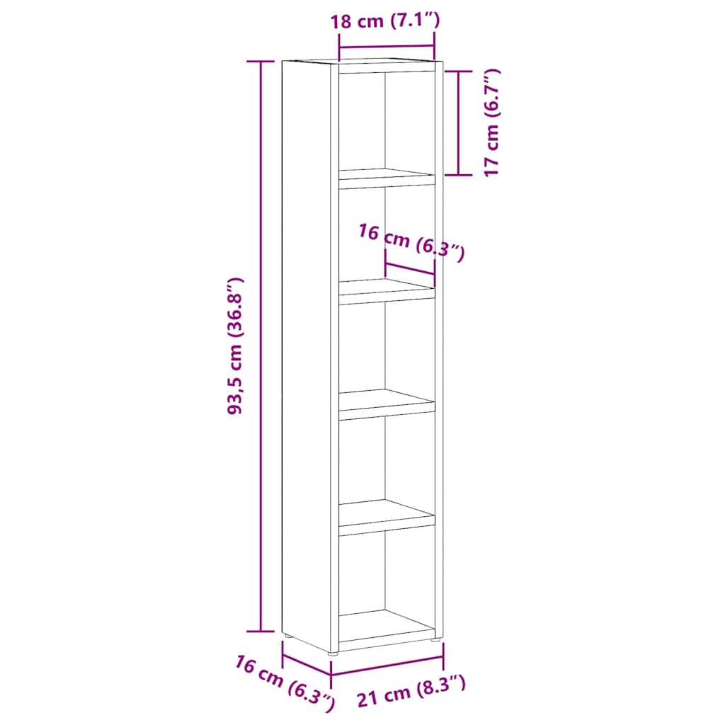 Έπιπλα για CD 2 τεμ. Μαύρα 21x16x93,5 εκ. από Μοριοσανίδα