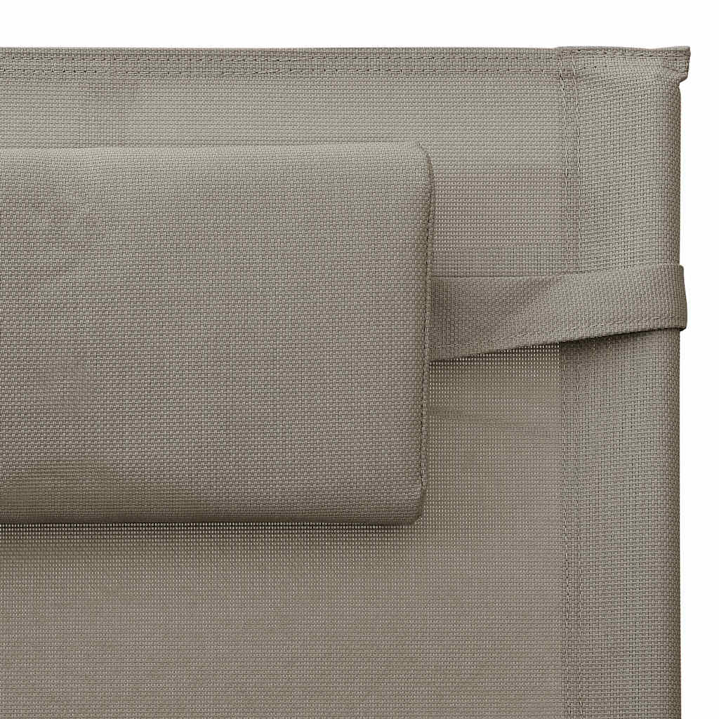 Ξαπλώστρες 2 τεμ. Taupe/Γκρι από Textilene - Pakobazaar