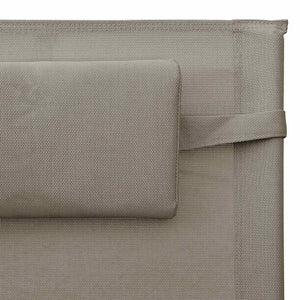 Ξαπλώστρες 2 τεμ. Taupe/Γκρι από Textilene - Pakobazaar