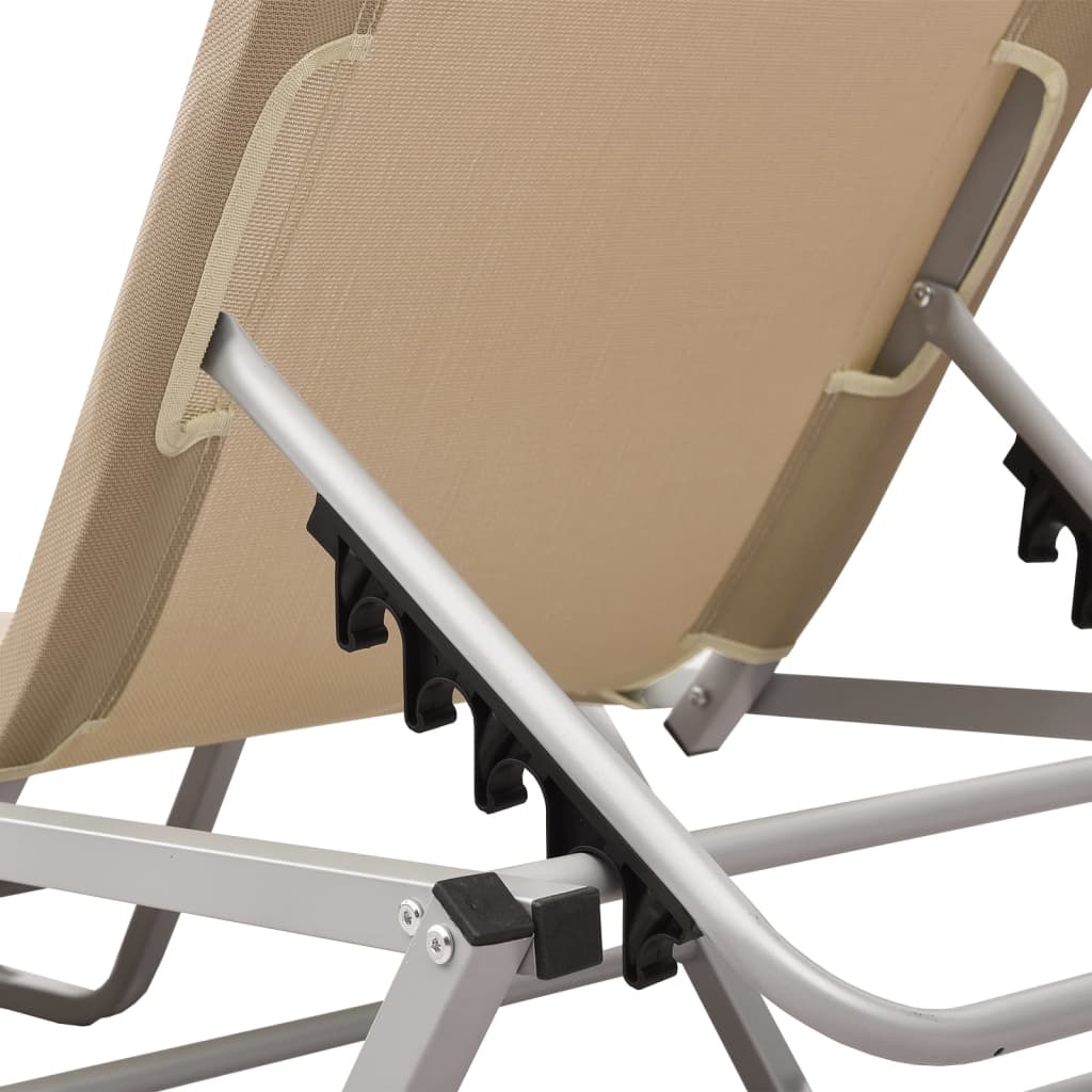 Ξαπλώστρα Κρεμ από Αλουμίνιο και Textilene - Pakobazaar