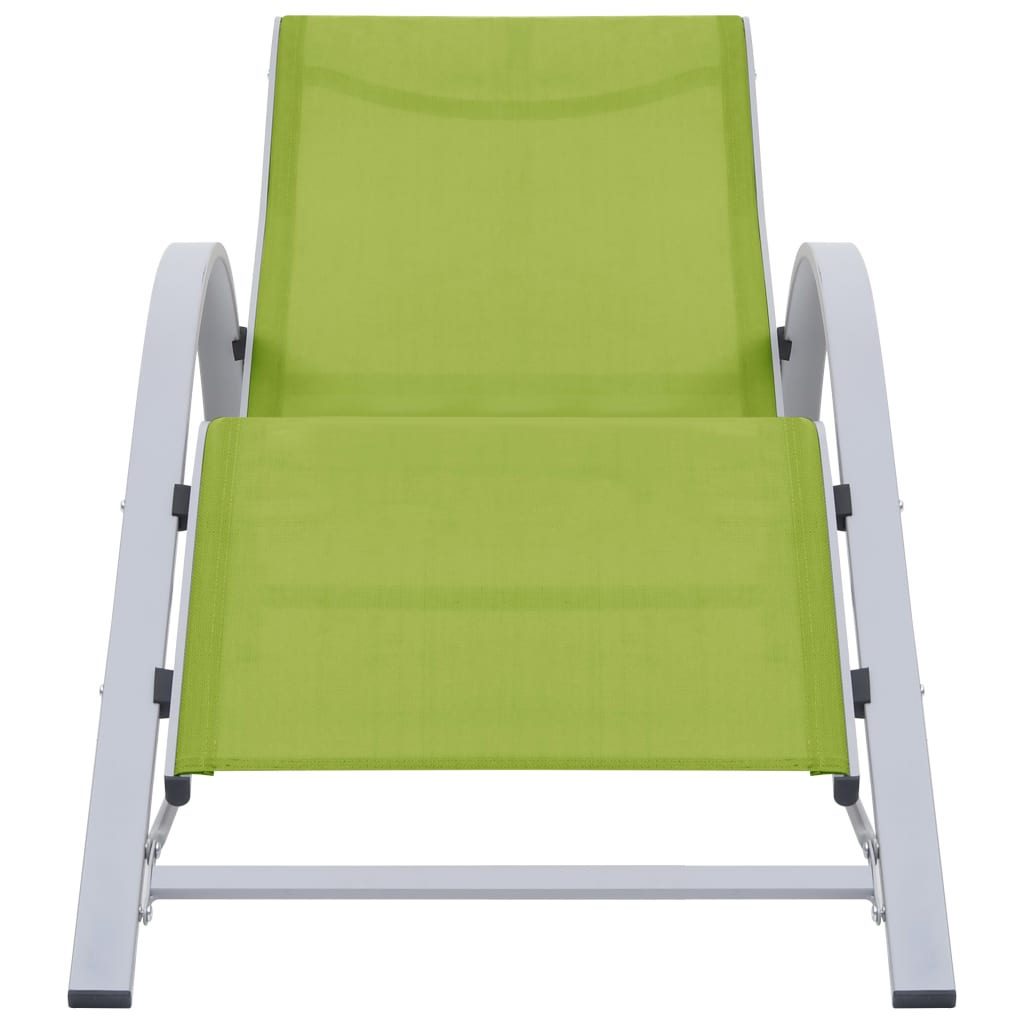 310540  Sun Loungers 2 pcs with Table Aluminium Green