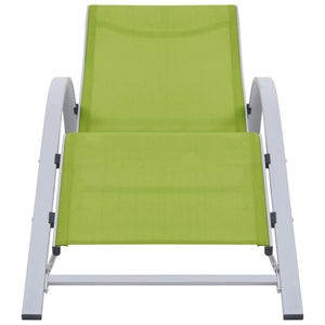 310540  Sun Loungers 2 pcs with Table Aluminium Green