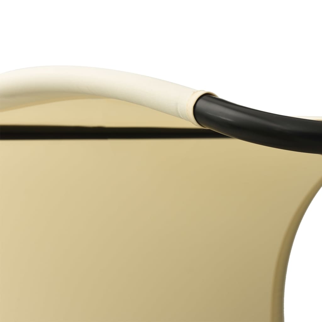 Ξαπλώστρα Διπλή Μαύρη/Κρεμ από Textilene με Σκίαστρο - PAKOBAZAAR