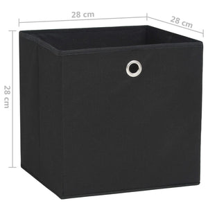 Κουτιά Αποθήκευσης 10 τεμ. Μαύρα 28x28x28 εκ. Ύφασμα Non-woven