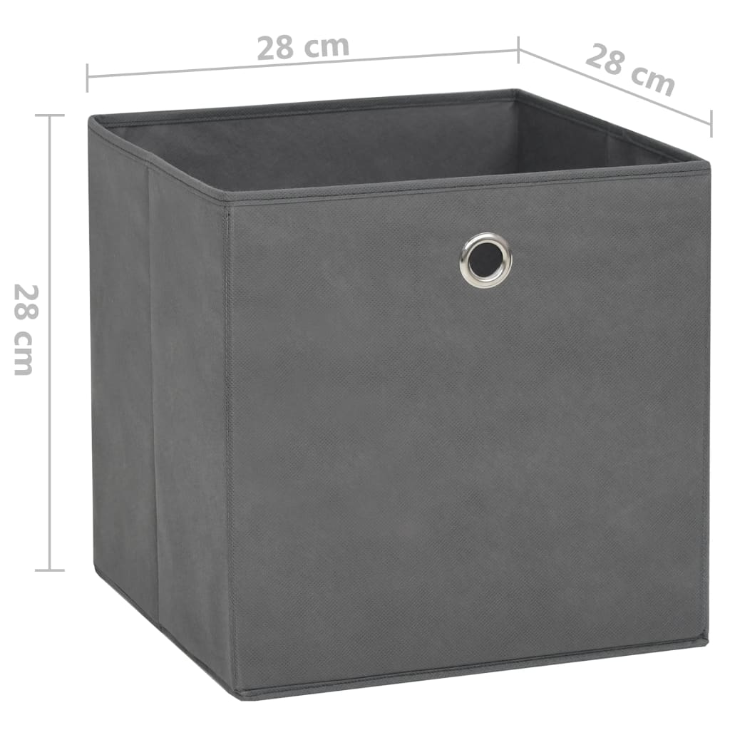 Κουτιά Αποθήκευσης 10τεμ Γκρι 28x28x28εκ Ύφασμα Non-woven