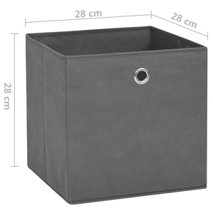 Κουτιά Αποθήκευσης 10τεμ Γκρι 28x28x28εκ Ύφασμα Non-woven