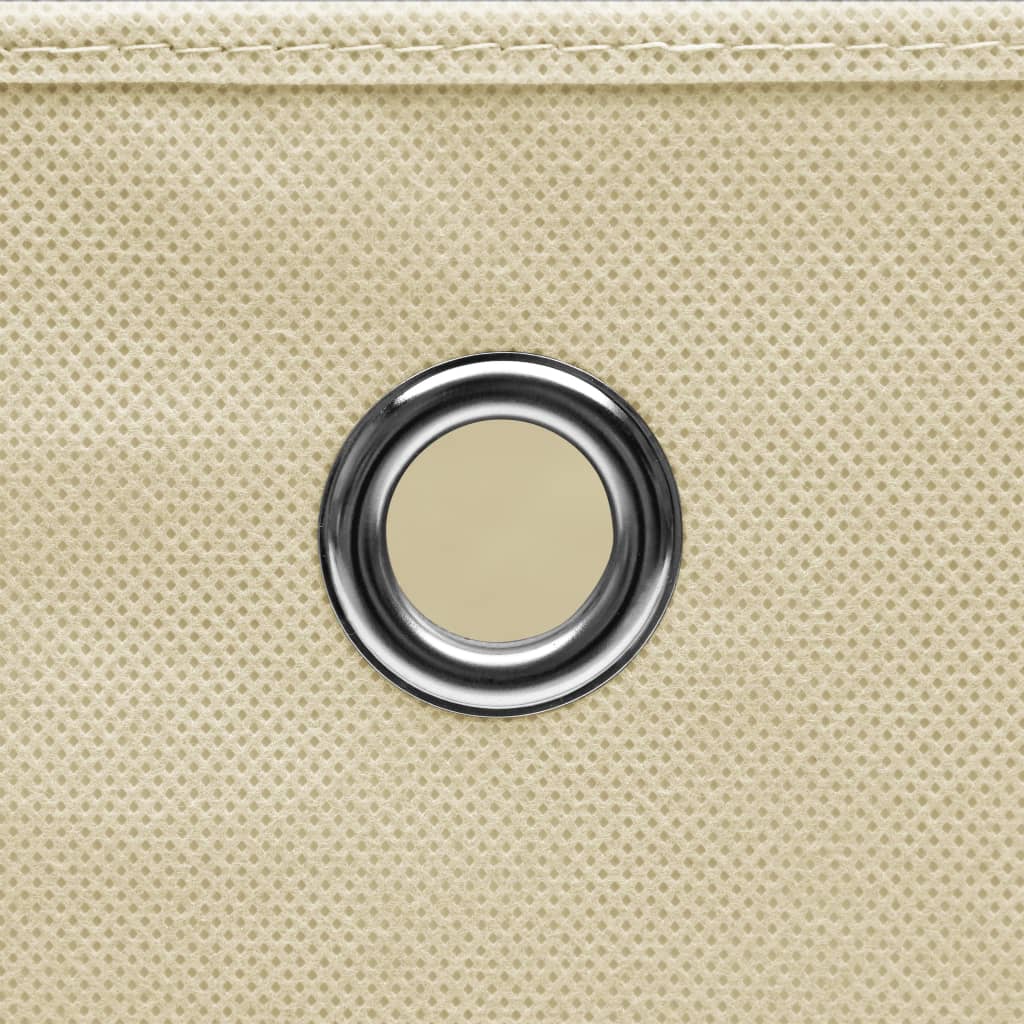 Κουτιά Αποθήκευσης με Καπάκια 10 τεμ. Κρεμ 28 x 28 x 28 εκ.