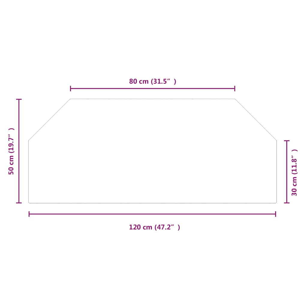 Πλάκα Τζακιού Εξάγωνη 120x50 εκ. Γυάλινη - Pakobazaar
