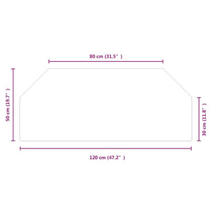 Πλάκα Τζακιού Εξάγωνη 120x50 εκ. Γυάλινη - Pakobazaar