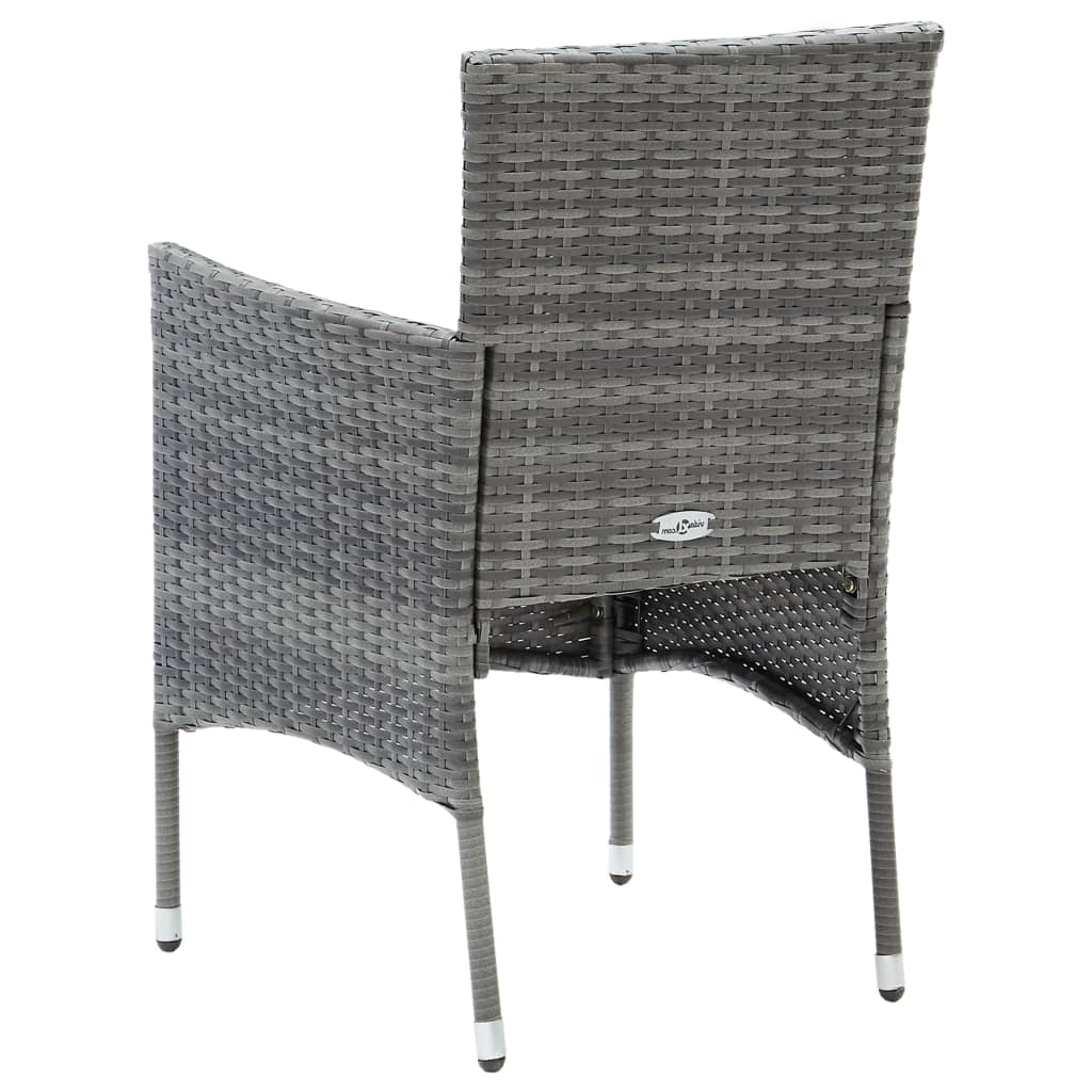 Καρέκλες Τραπεζαρίας Κήπου 4 τεμ. Γκρι από Συνθετικό Ρατάν - PAKOBAZAAR