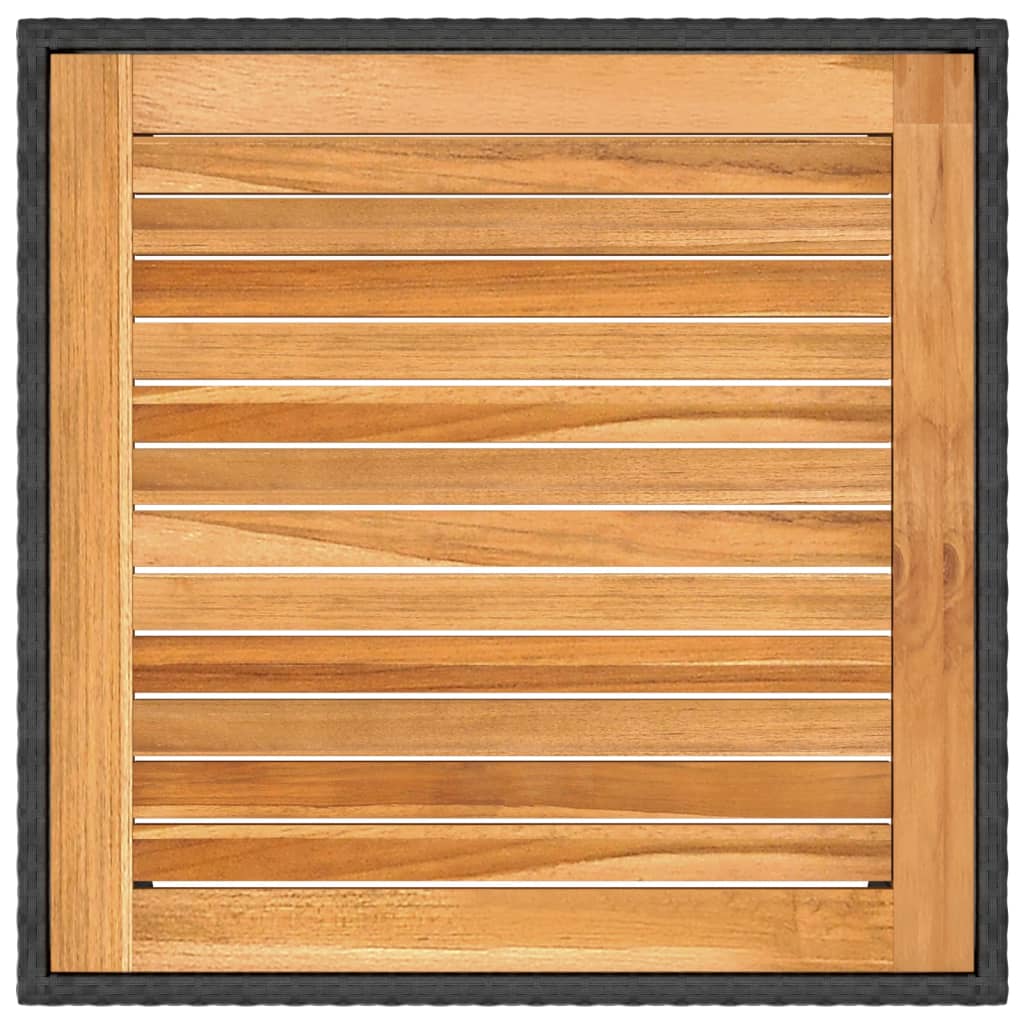 Τραπέζι Κήπου Μαύρο 90x90x75 εκ. Συνθετικό Ρατάν - PAKOBAZAAR