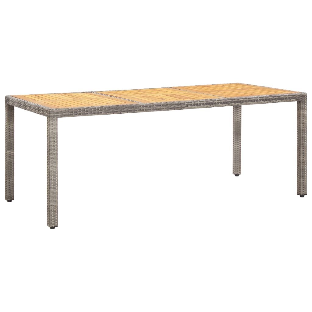 Τραπέζι Κήπου Γκρι 190x90x75 εκ. Συνθετικό Ρατάν / Ξύλο Ακακίας - PAKOBAZAAR