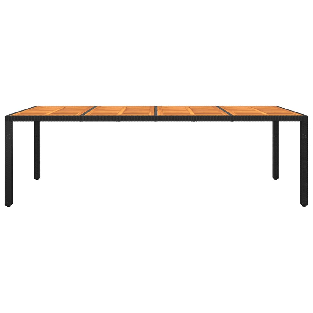 Τραπέζι Κήπου Μαύρο 250x100x75 εκ. Ξύλο Ακακίας/Συνθετικό Ρατάν - PAKOBAZAAR