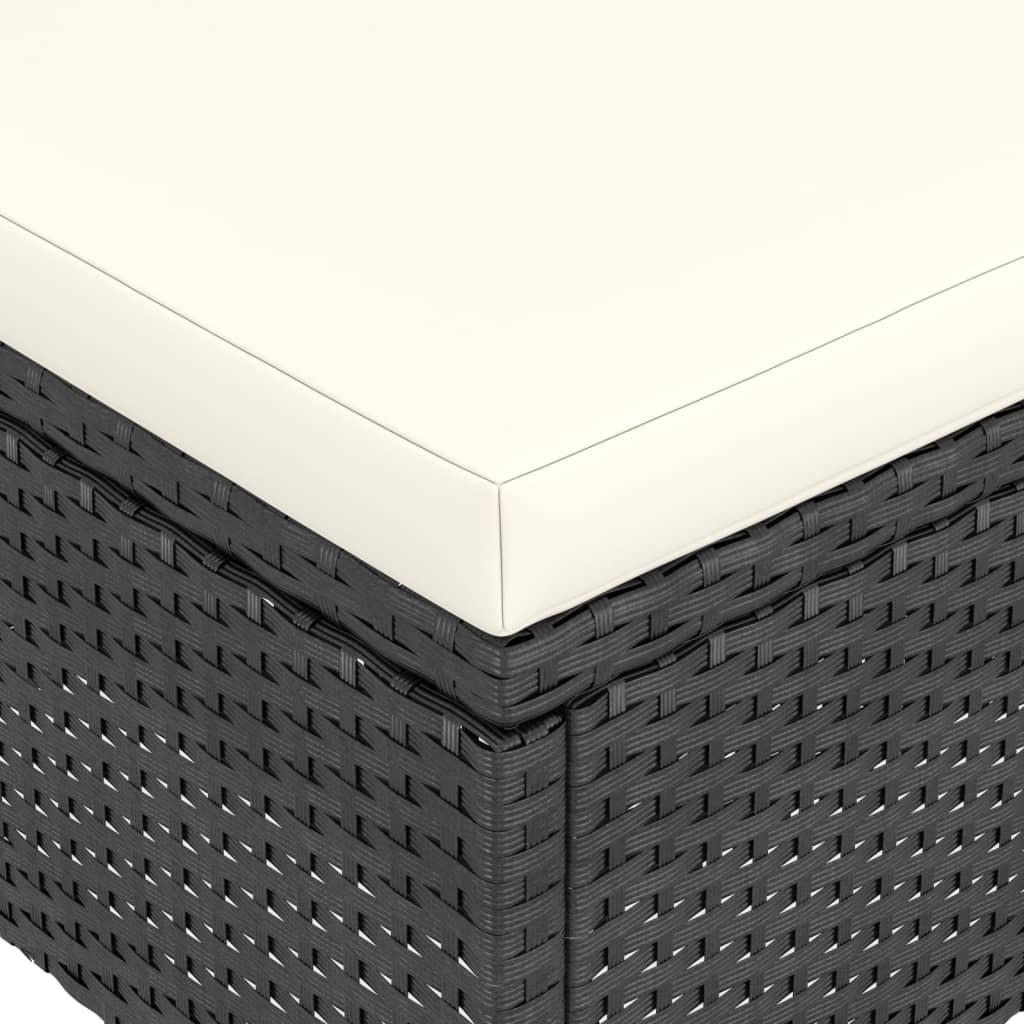 Καρέκλα και Σκαμπό Κήπου Σετ 4 Τεμαχίων Μαύρο Συνθετικό Ρατάν - PAKOBAZAAR