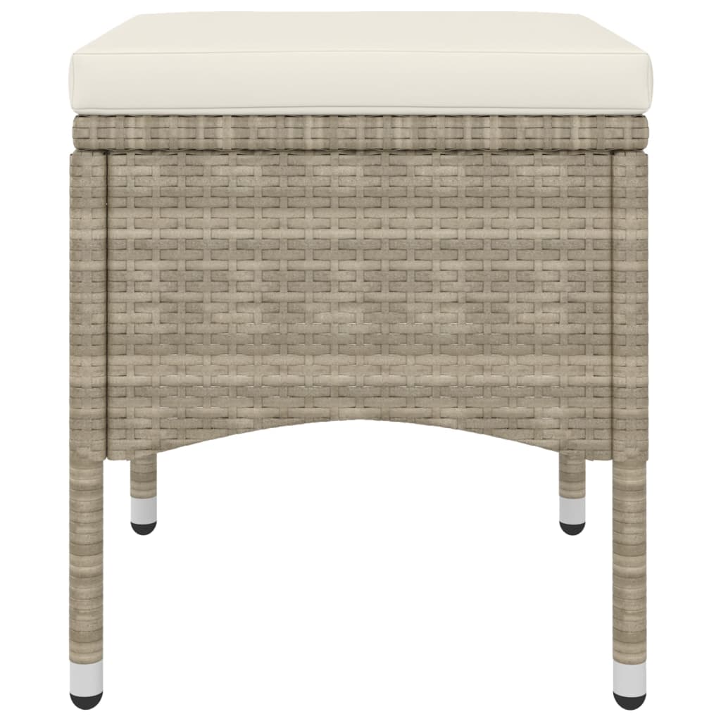 Καρέκλα και Σκαμπό Κήπου Σετ 4 Τεμαχίων Μπεζ Συνθετικό Ρατάν - PAKOBAZAAR