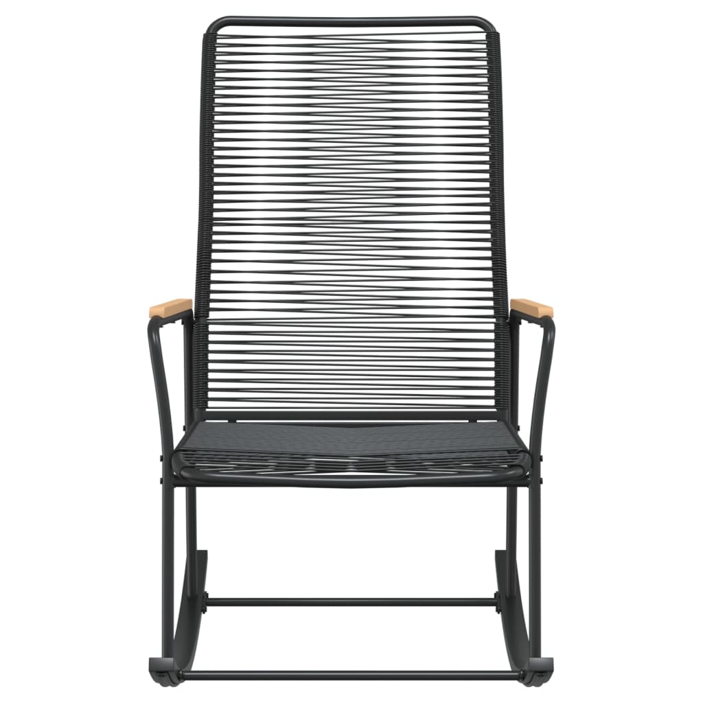 Καρέκλα Κήπου Κουνιστή Μαύρη 59 x 79,5 x 104 εκ. Ρατάν PVC
