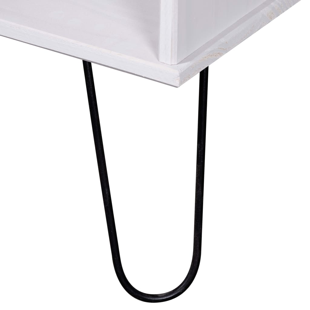 Τραπεζάκι New York Λευκή/Ανοιχτό Χρώμα Ξύλου Μασίφ Ξύλο Πεύκου