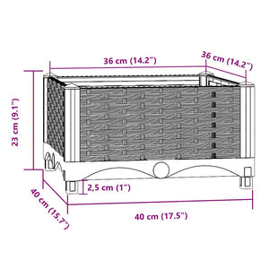 Ζαρντινιέρα 40 x 40 x 23 εκ. από Πολυπροπυλένιο - PAKOBAZAAR