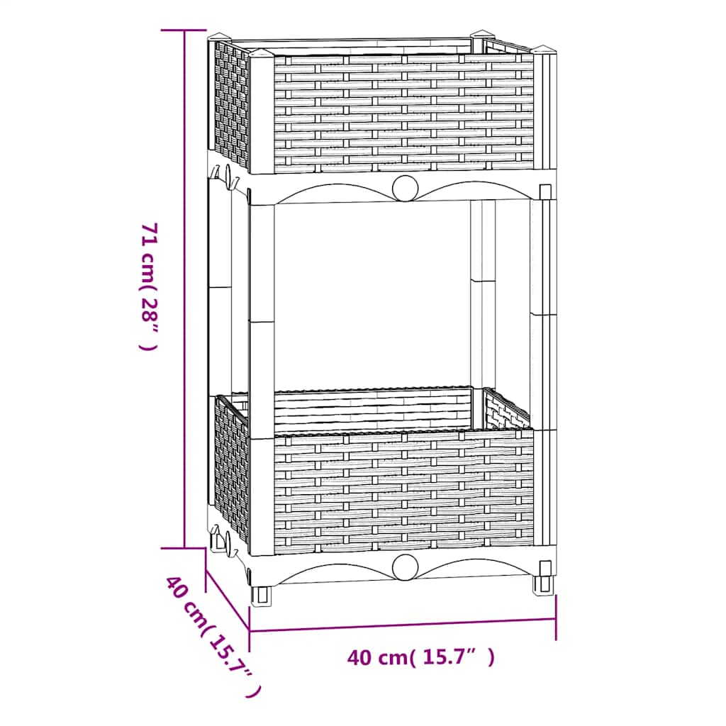 Ζαρντινιέρα 40 x 40 x 71 εκ. από Πολυπροπυλένιο - Pakobazaar