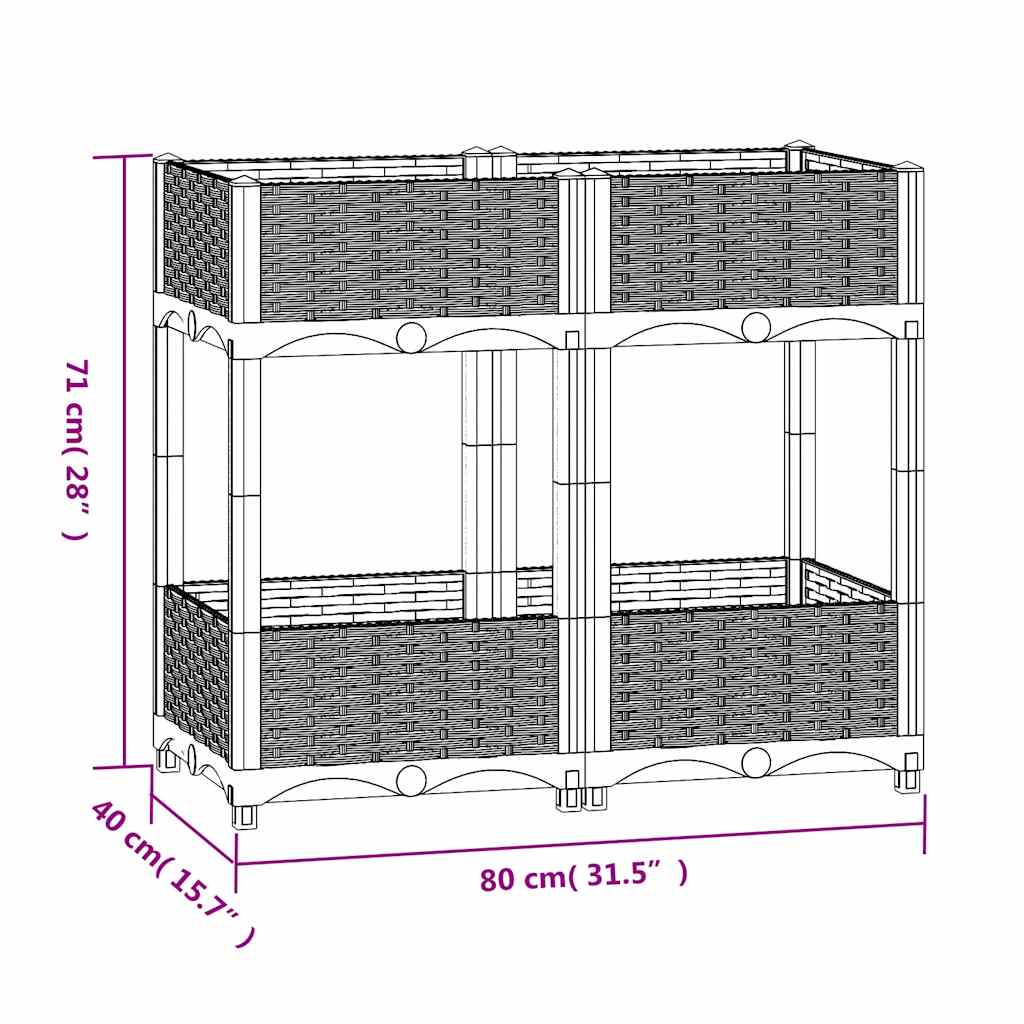 Ζαρντινιέρα 80 x 40 x 71 εκ. από Πολυπροπυλένιο - PAKOBAZAAR