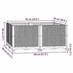 Ζαρντινιέρα 80 x 80 x 38 εκ. από Πολυπροπυλένιο - PAKOBAZAAR