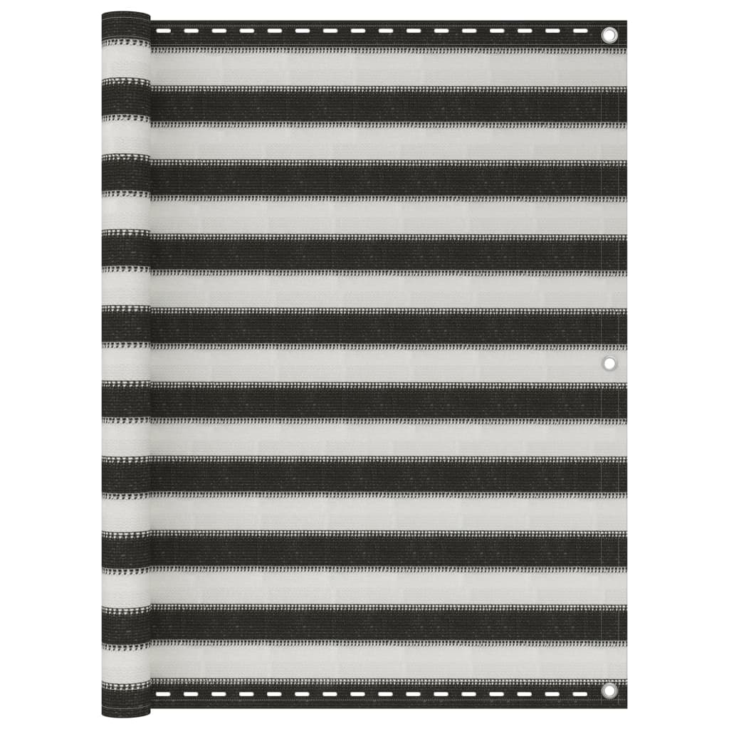 Διαχωριστικό Βεράντας Ανθρακί και Λευκό 120 x 500 εκ. από HDPE - PAKOBAZAAR