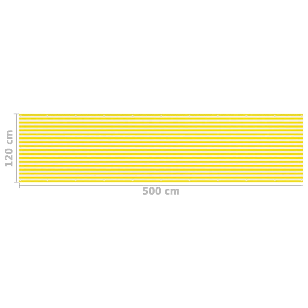 Διαχωριστικό Βεράντας Κίτρινο / Λευκό 120 x 500 εκ. από HDPE - PAKOBAZAAR