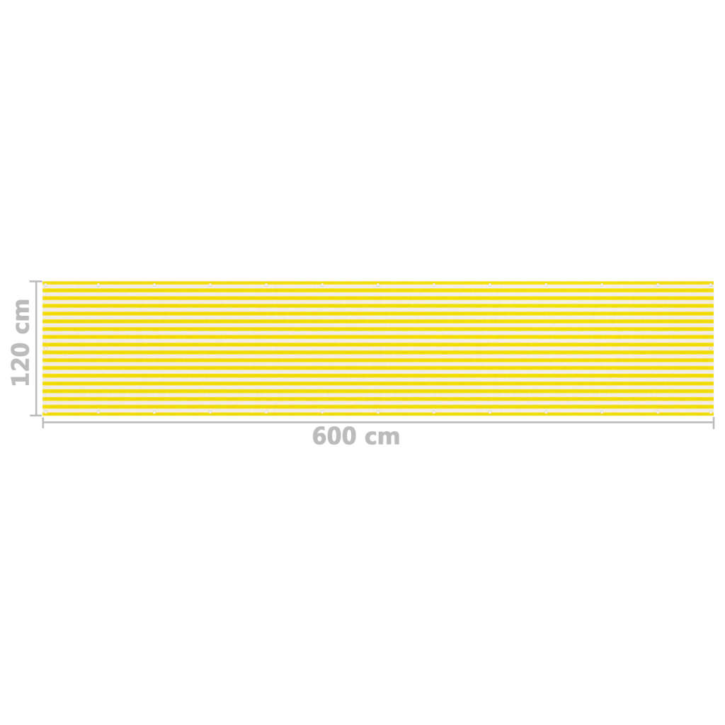 Διαχωριστικό Βεράντας Κίτρινο / Λευκό 120 x 600 εκ. από HDPE - PAKOBAZAAR