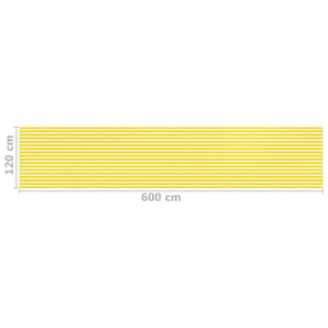 Διαχωριστικό Βεράντας Κίτρινο / Λευκό 120 x 600 εκ. από HDPE - PAKOBAZAAR