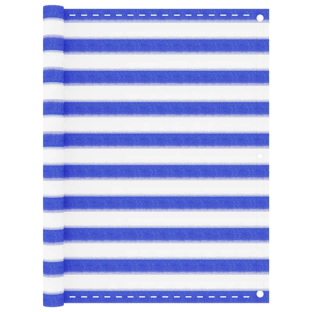 Διαχωριστικό Βεράντας Μπλε / Λευκό 120 x 500 εκ. από HDPE - PAKOBAZAAR