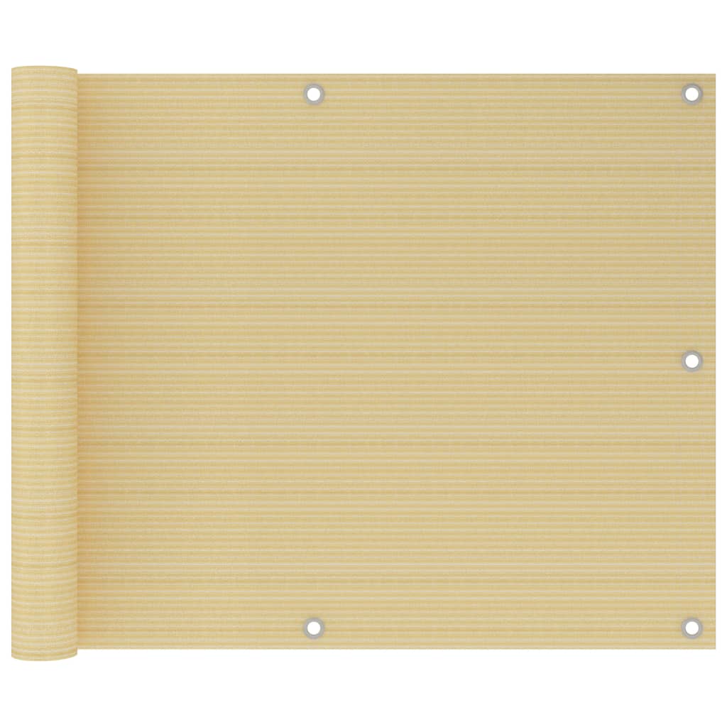 Διαχωριστικό Βεράντας Μπεζ 75 x 500 εκ. από HDPE - Pakobazaar
