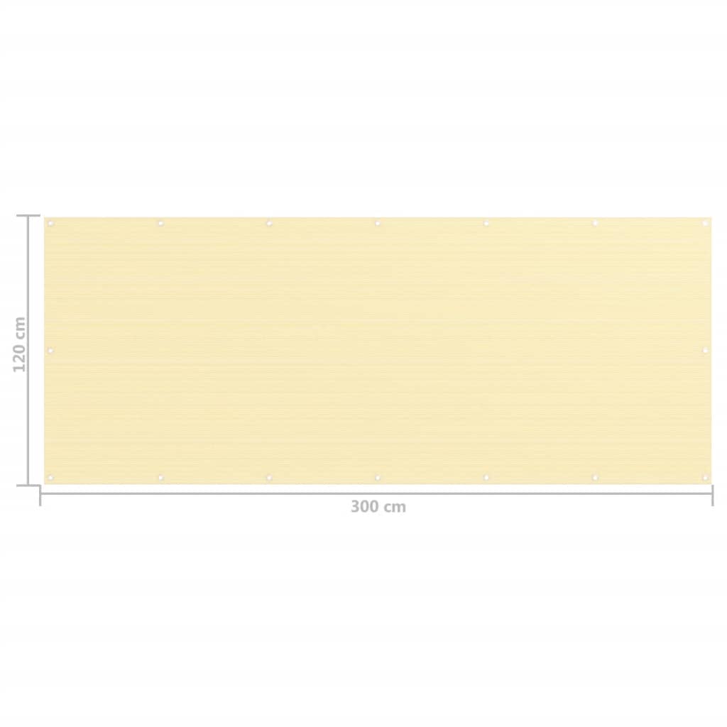 Διαχωριστικό Βεράντας Μπεζ 120 x 300 εκ. από HDPE - Pakobazaar