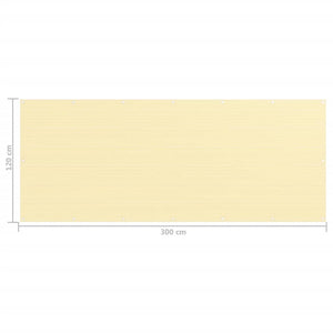Διαχωριστικό Βεράντας Μπεζ 120 x 300 εκ. από HDPE - Pakobazaar