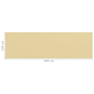 Διαχωριστικό Βεράντας Μπεζ 120 x 400 εκ. από HDPE - Pakobazaar