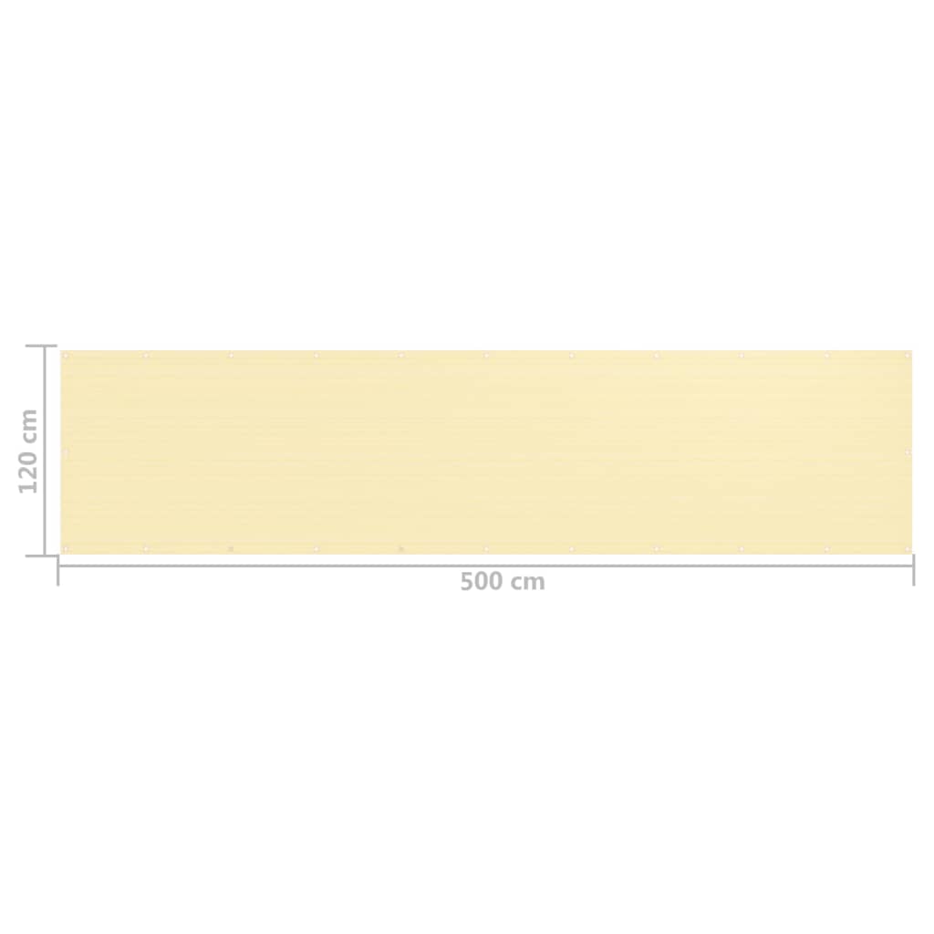 Διαχωριστικό Βεράντας Μπεζ 120 x 500 εκ. από HDPE - Pakobazaar