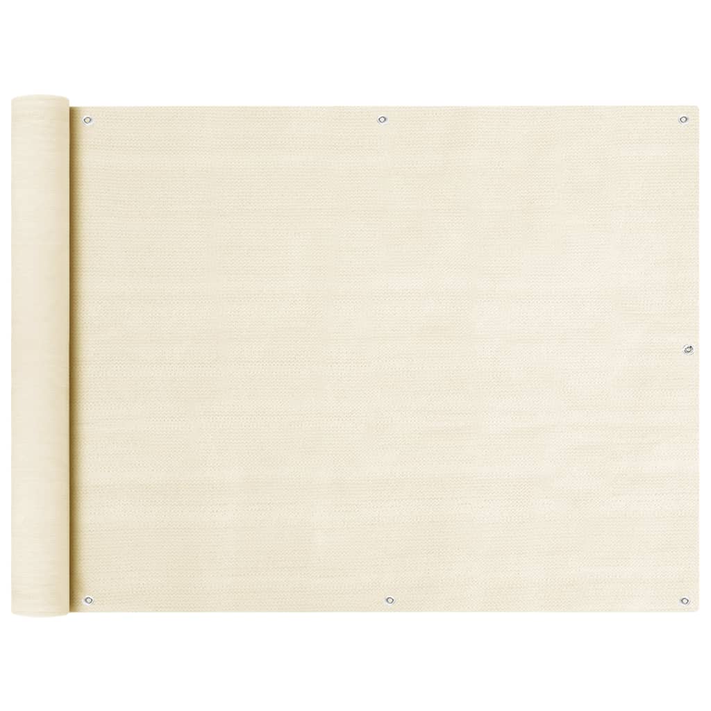 Διαχωριστικό Βεράντας Κρεμ 90 x 400 εκ. από HDPE - Pakobazaar