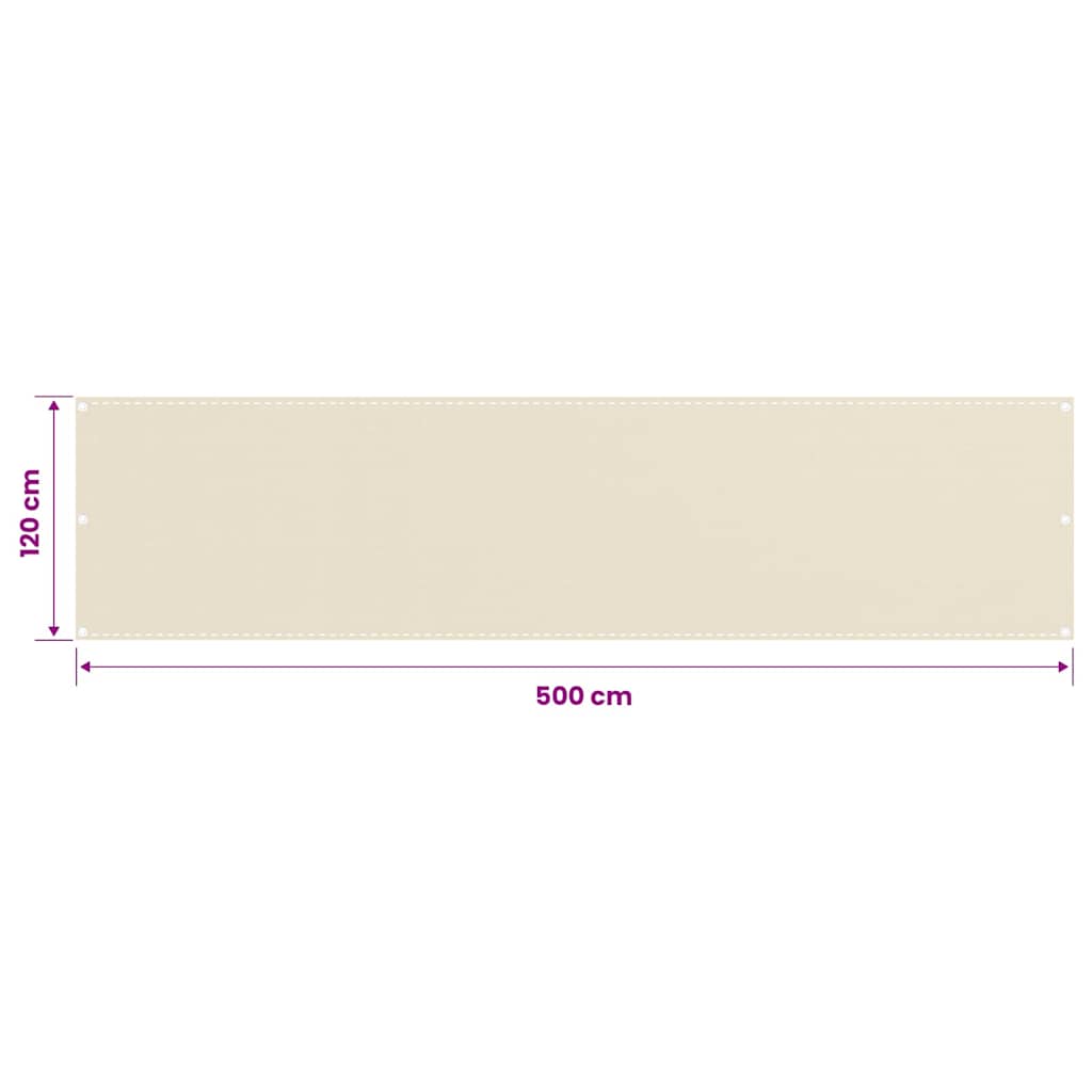 Διαχωριστικό Βεράντας Κρεμ 120 x 500 εκ. από HDPE