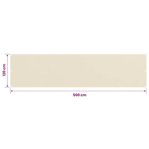 Διαχωριστικό Βεράντας Κρεμ 120 x 500 εκ. από HDPE
