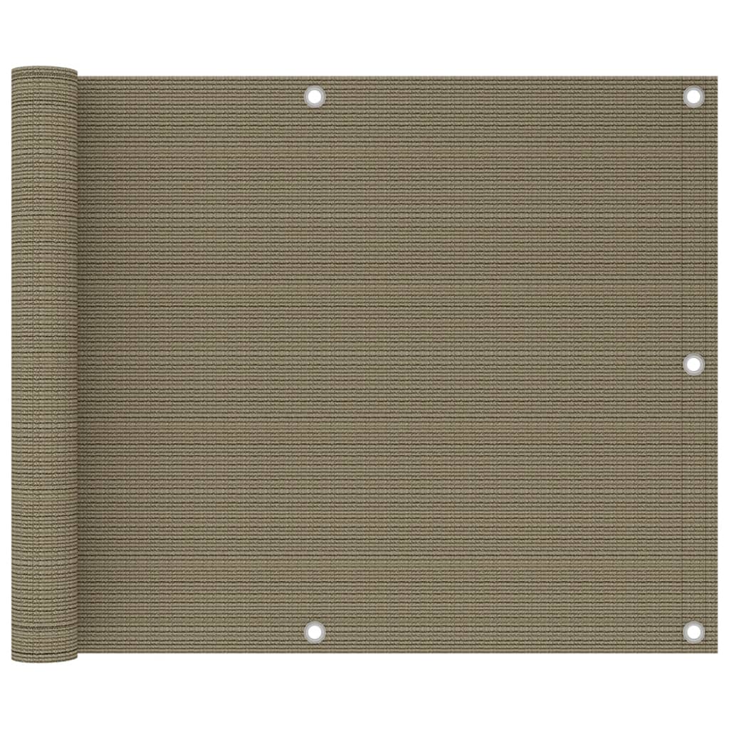 Διαχωριστικό Βεράντας Taupe 75 x 500 εκ. από HDPE - Pakobazaar