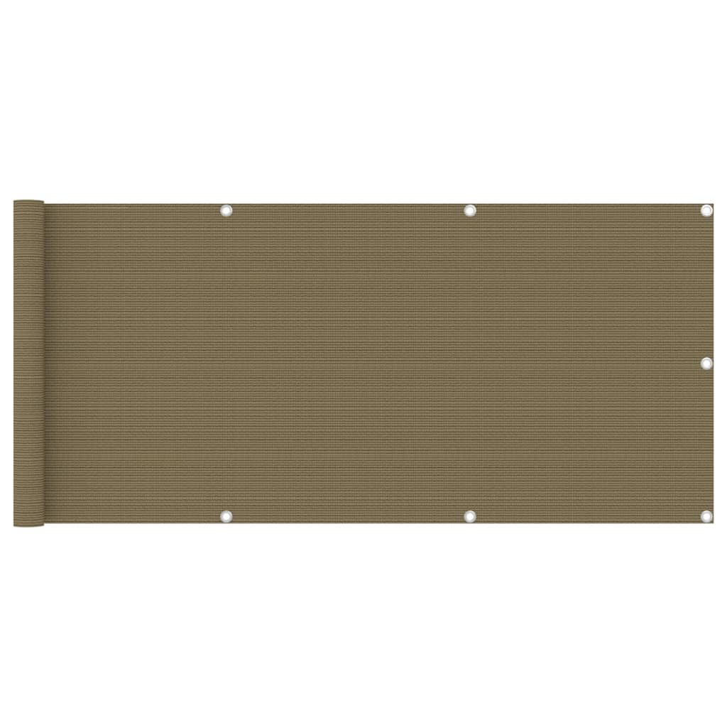 Διαχωριστικό Βεράντας Taupe 75 x 600 εκ. από HDPE - Pakobazaar
