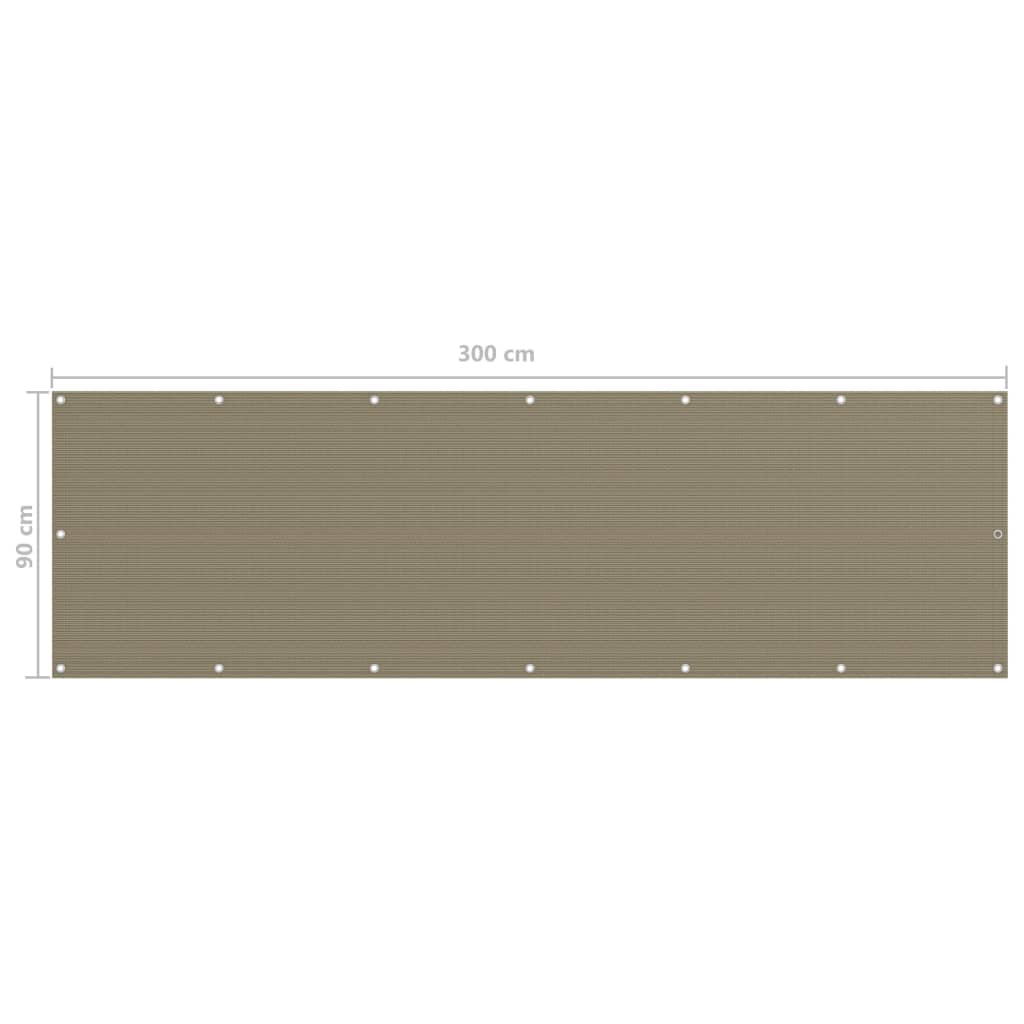 Διαχωριστικό Βεράντας Taupe 90 x 300 εκ. από HDPE - Pakobazaar