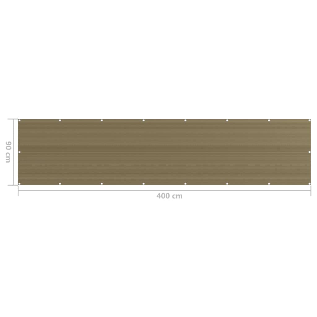 Διαχωριστικό Βεράντας Taupe 90 x 400 εκ. από HDPE - Pakobazaar