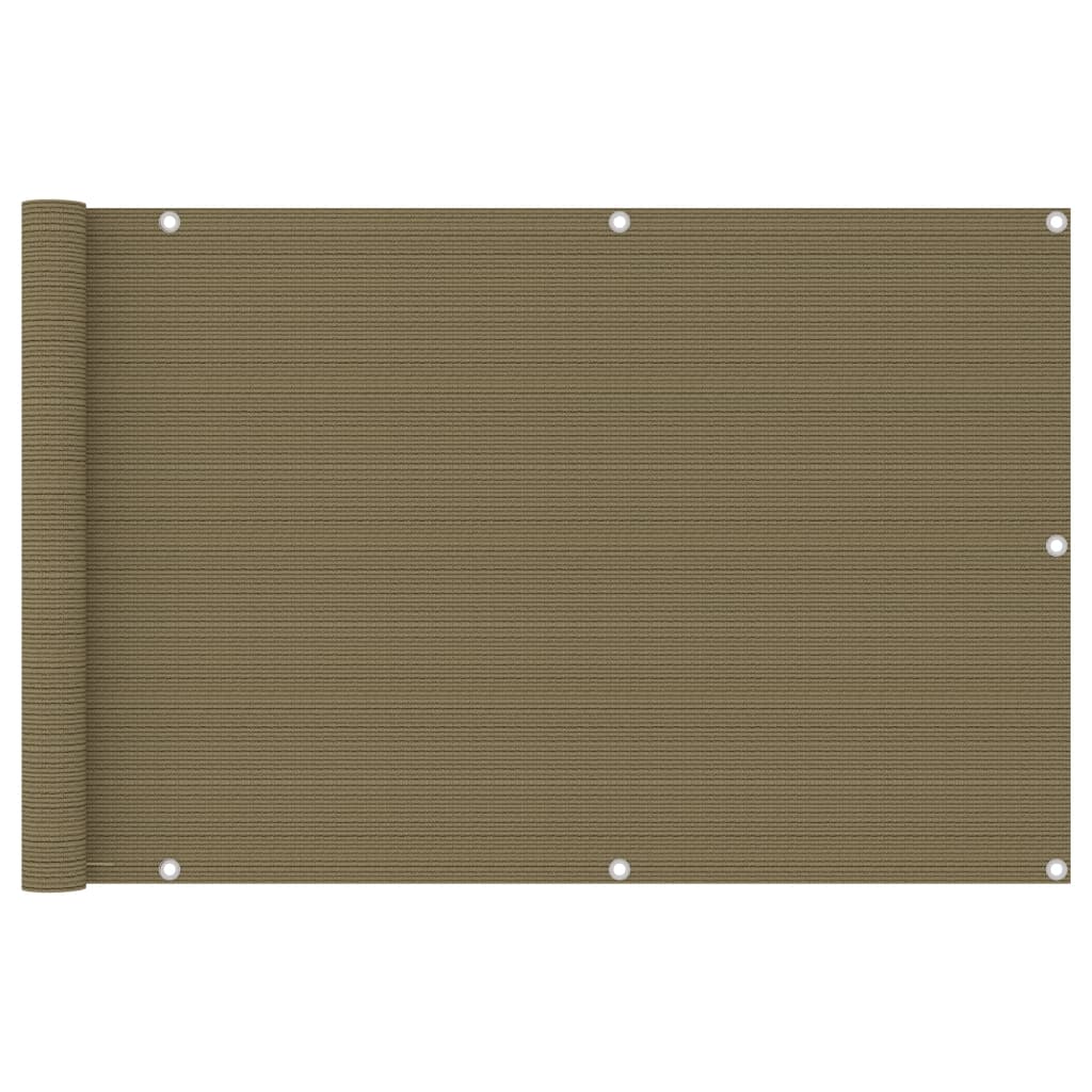 Διαχωριστικό Βεράντας Taupe 90 x 600 εκ. από HDPE - Pakobazaar