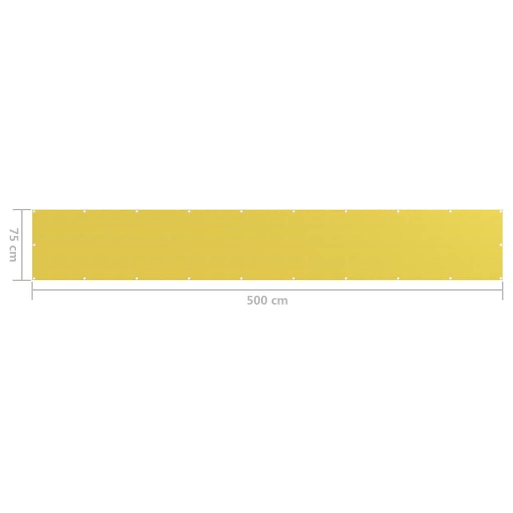 Διαχωριστικό Βεράντας Κίτρινο 75 x 500 εκ. από HDPE - PAKOBAZAAR