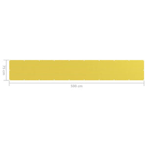 Διαχωριστικό Βεράντας Κίτρινο 75 x 500 εκ. από HDPE - PAKOBAZAAR