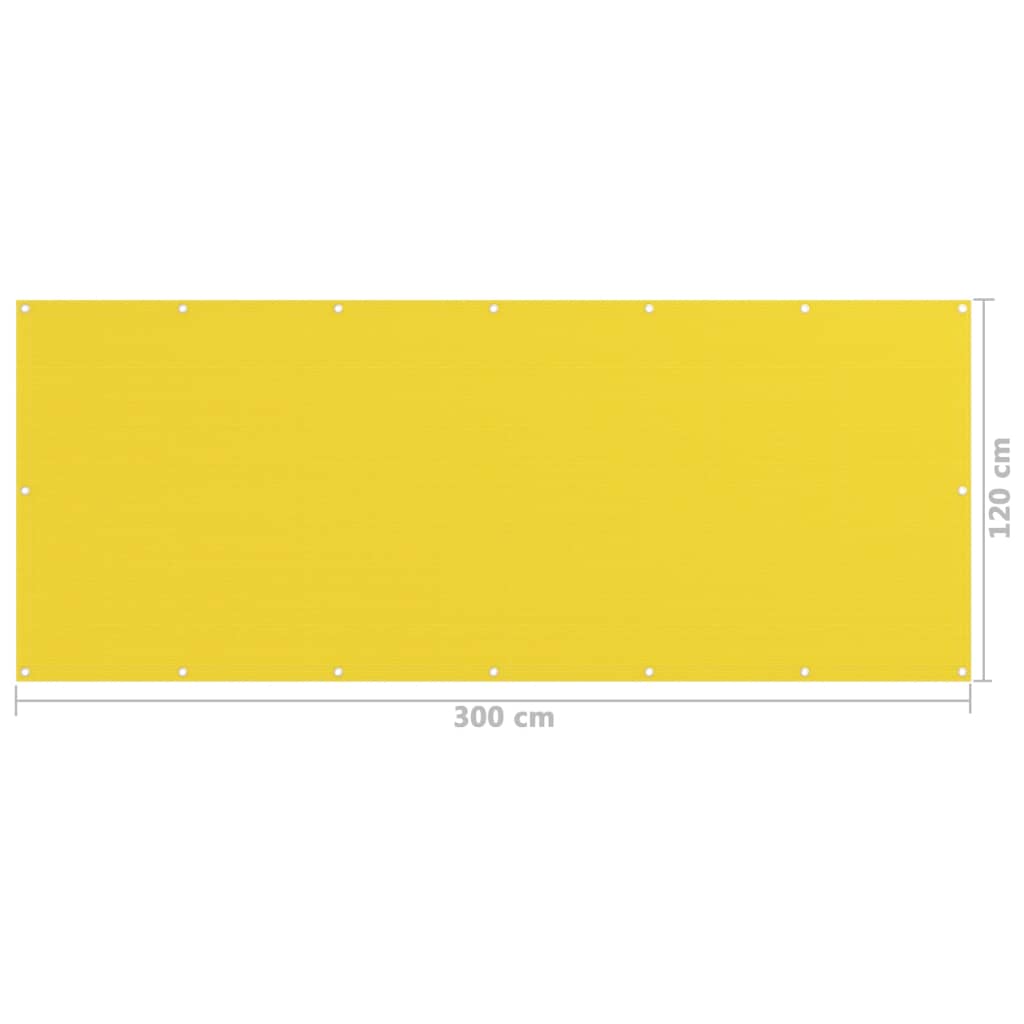 Διαχωριστικό Βεράντας Κίτρινο 120 x 300 εκ. από HDPE - PAKOBAZAAR